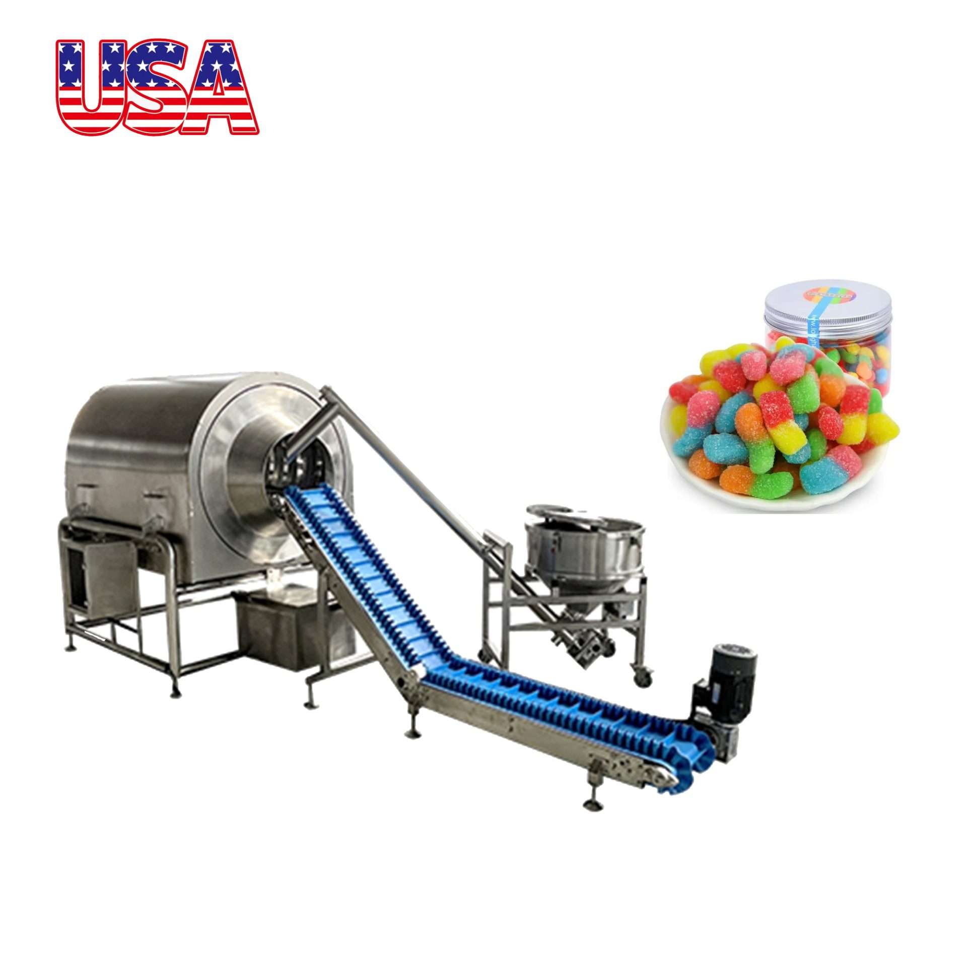 Industrial Jelly Gummy Candy Snack Sugar Coating Pan Drum Machine/candy ...